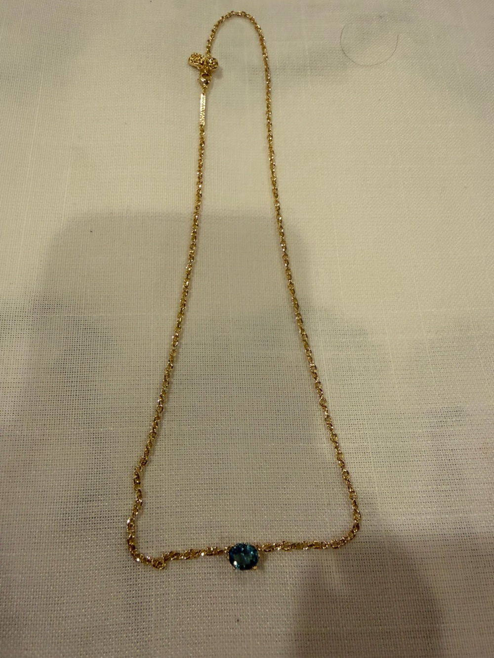 Kendra Scott Gold Chain Necklace with Blue Stone